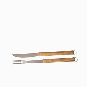 Set de cuchillo y tenedor BBQ acacia - Ambiente Gourmet México