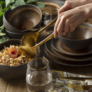 Set de servidoras ensalada dorado - Ambiente Gourmet México