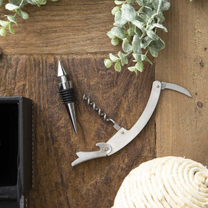 Set de vino sacacorchos y tapa botella de vino - Ambiente Gourmet México