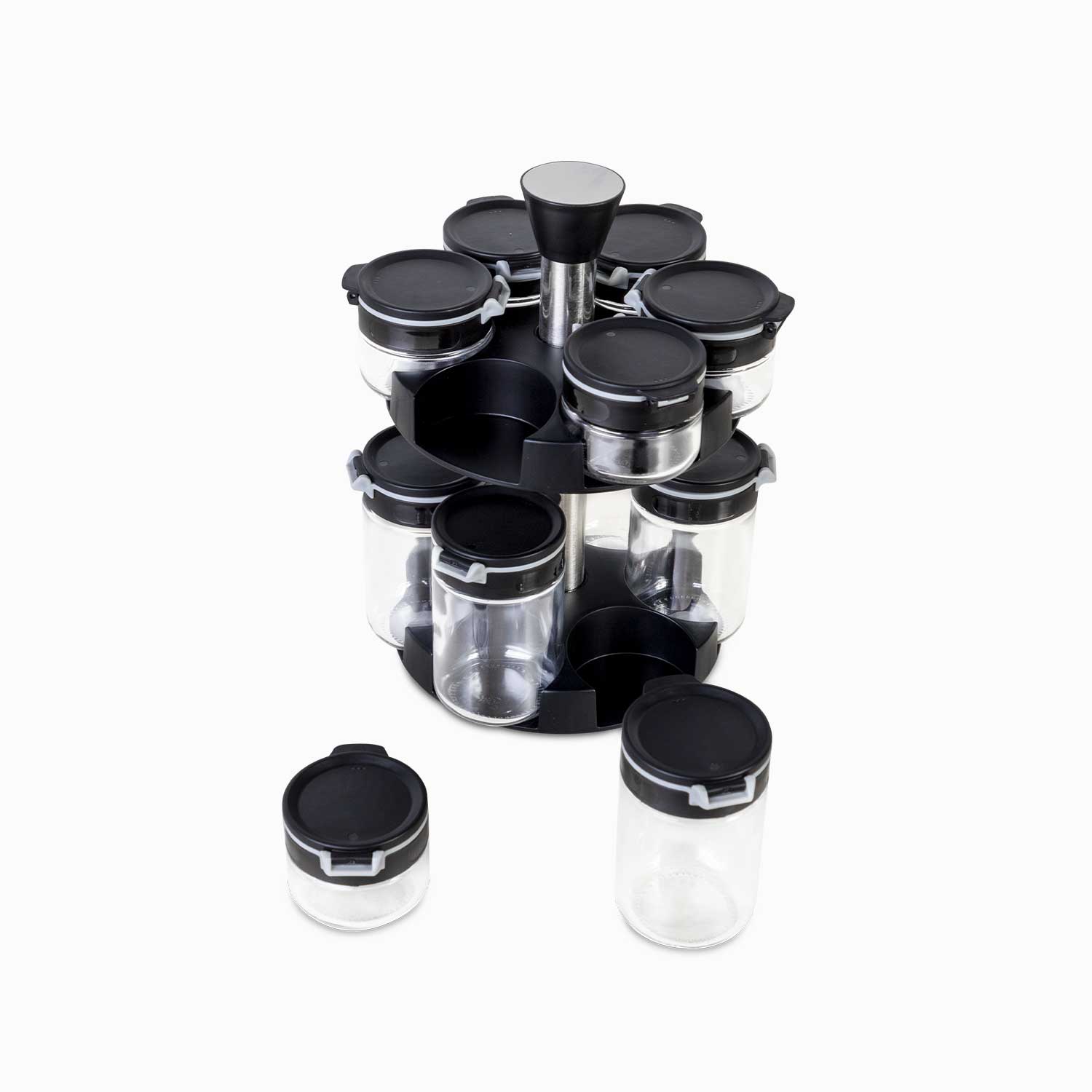 Set para especias negro x12