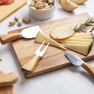 Set para quesos en acacia x4 - Ambiente Gourmet México