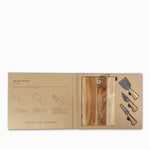 Set para quesos en acacia x4