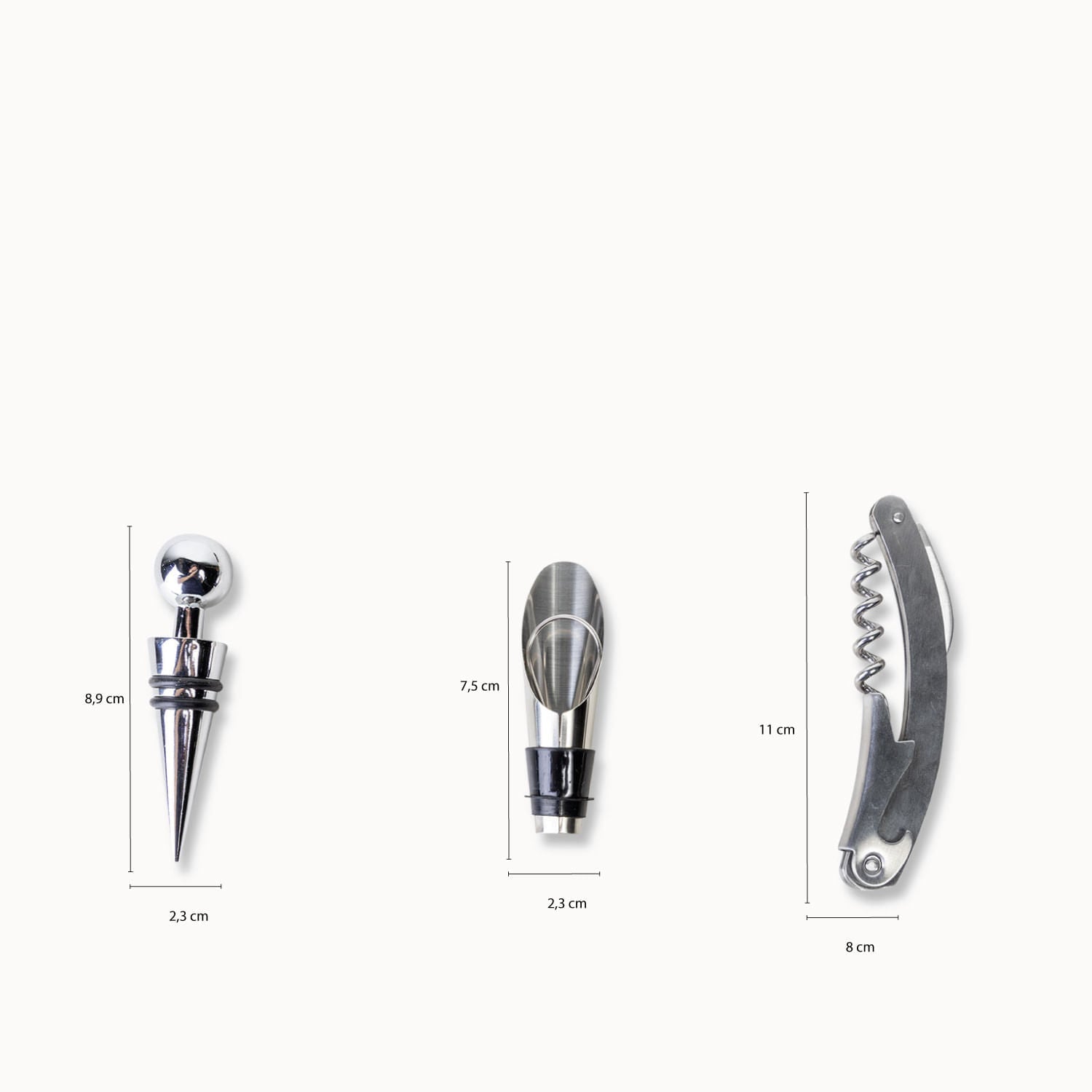Set para vinos en acero x 3 - Ambiente Gourmet México
