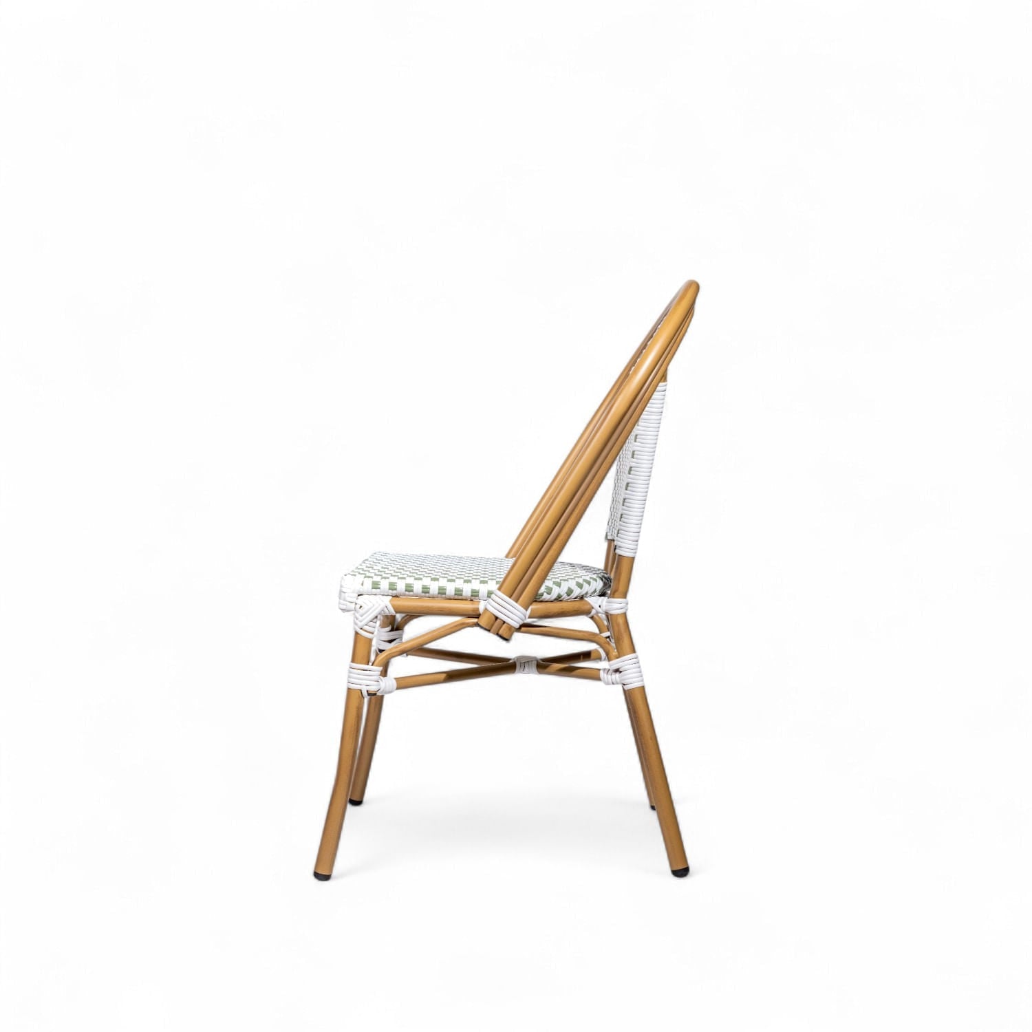 Silla de comedor Bistro sin brazos blanco y verde 89x48x59