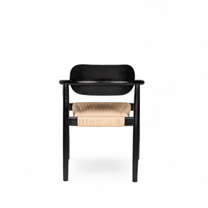 Silla de comedor Lucinda espaldar redondo negra
