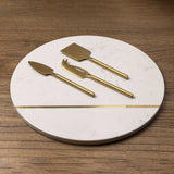 Tabla Redonda Y Cuchillos Para Queso Set X4