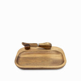 Tabla y cuchillo para quesos en acacia