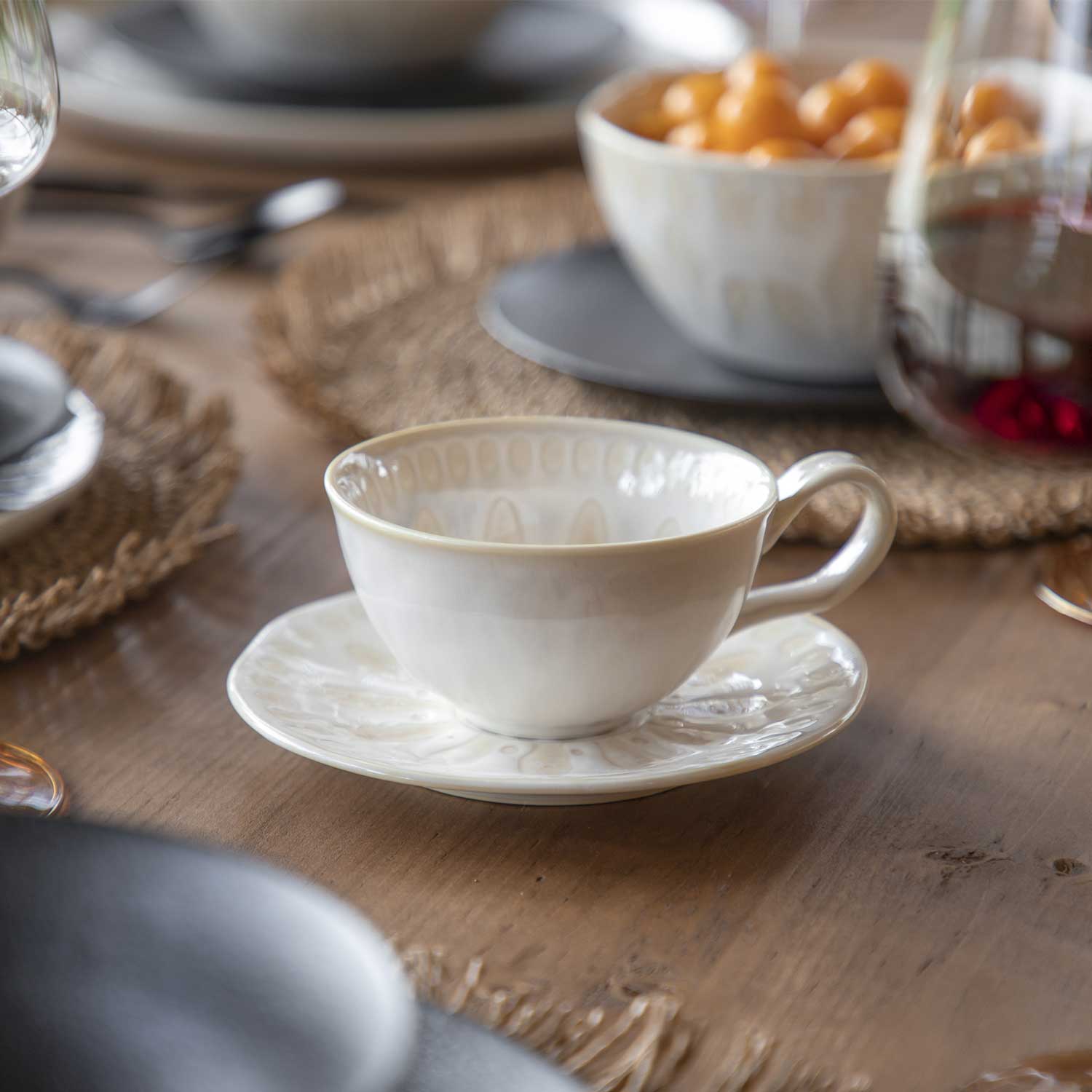 Taza y plato atenea setx4 - Ambiente Gourmet México