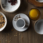 Taza y plato gayra blanco 200ml setx4
