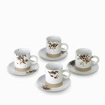 Taza y plato gayra blanco 200ml setx4