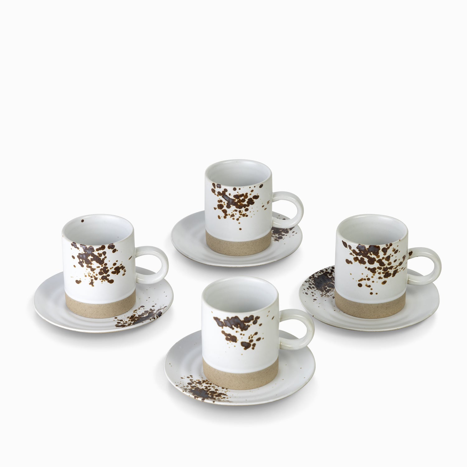 Taza y plato gayra blanco 200ml setx4