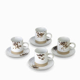 Taza y plato gayra blanco 200ml setx4