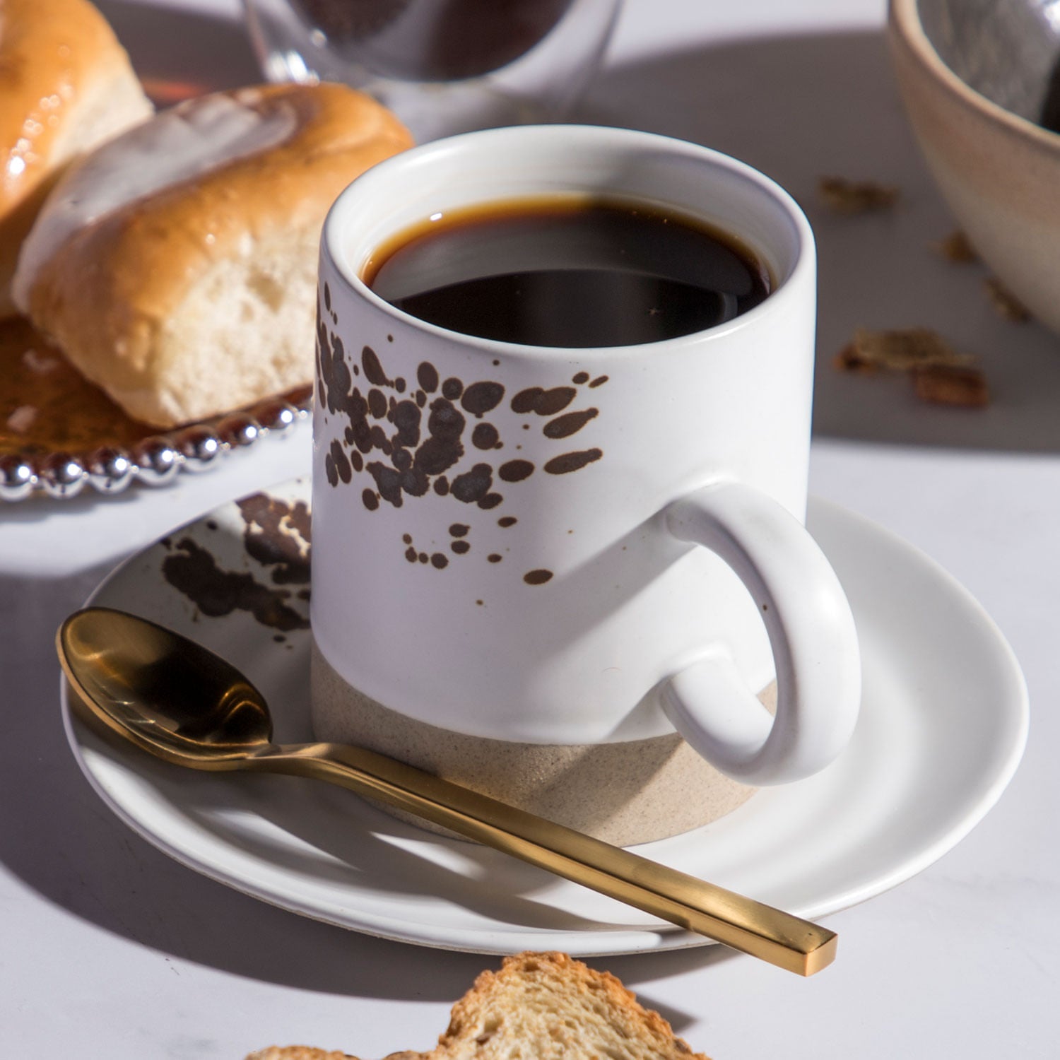 Taza y plato gayra blanco 200ml setx4