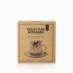 Taza y plato gayra blanco 200ml setx4