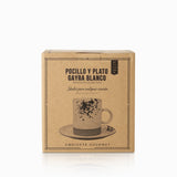 Taza y plato gayra blanco 200ml setx4