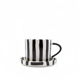 Taza y plato líneas negro