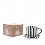 Taza y plato líneas negro