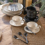 Taza y plato negro mate 260 ml setx4