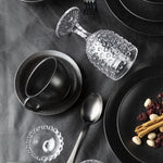 Taza y plato negro mate 260 ml setx4