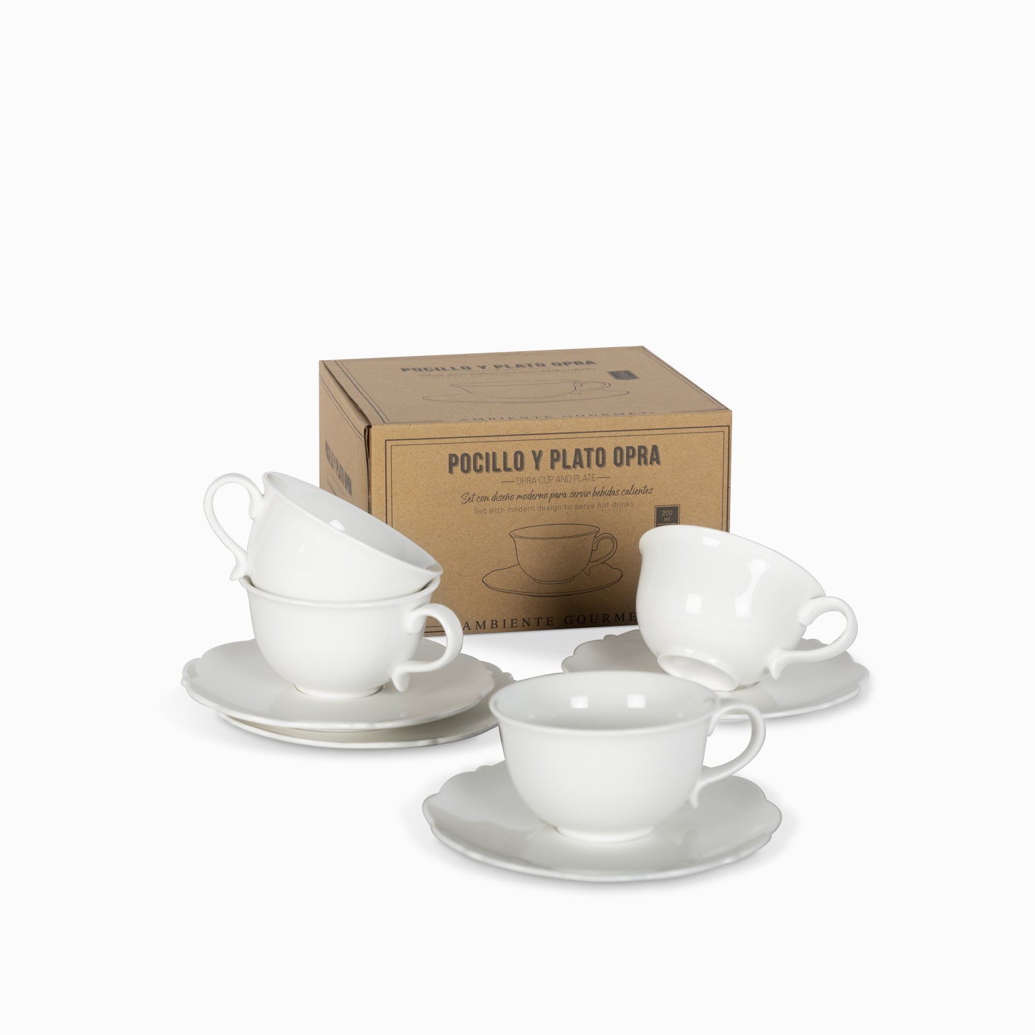 Taza y plato opra 200ml setx4