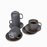 Taza y plato pietra 350 ml setx4