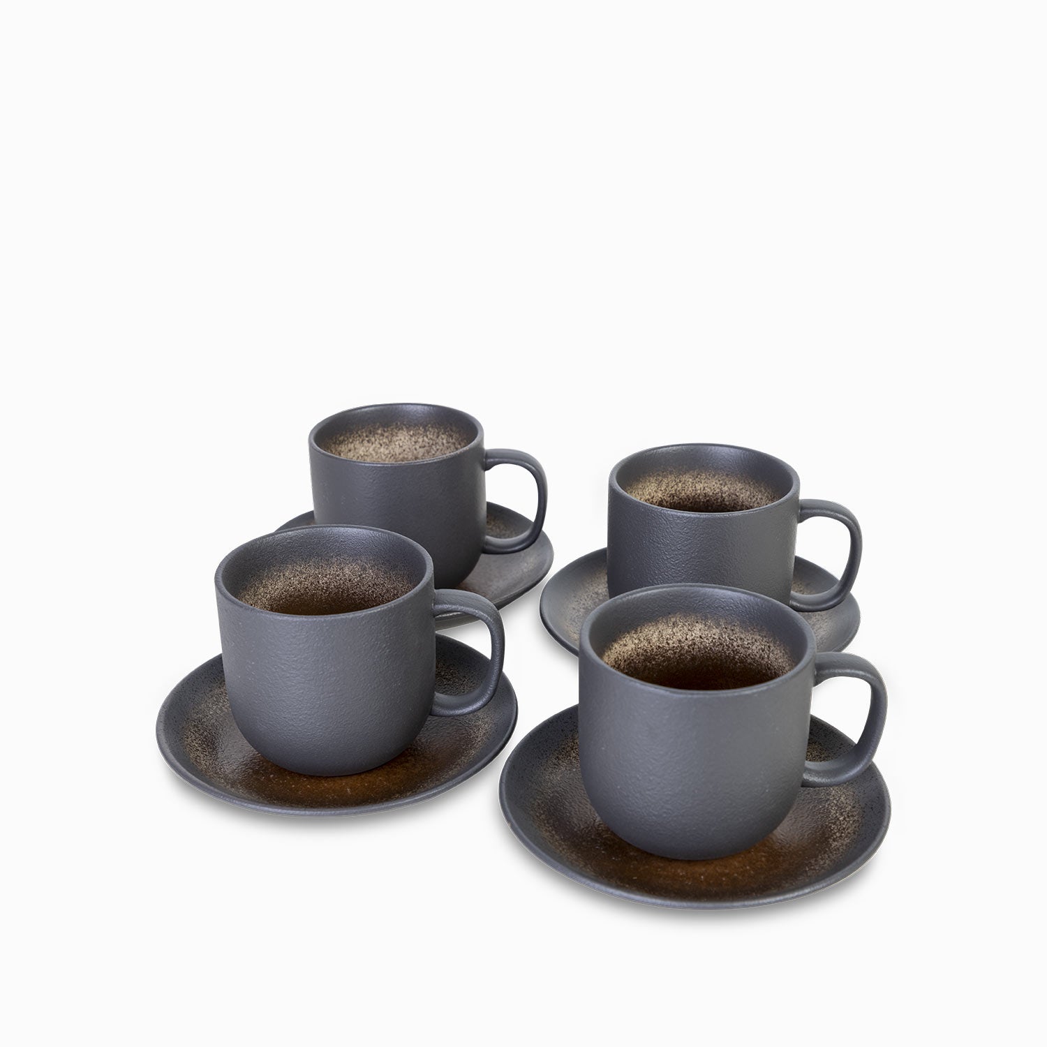 Taza y plato pietra 350 ml setx4
