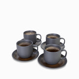 Taza y plato pietra 350 ml setx4