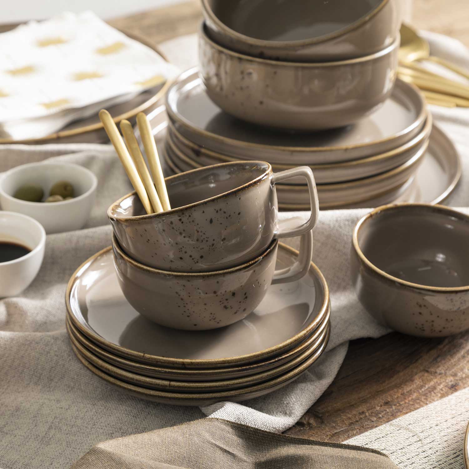 Taza y plato siena setx4 - Ambiente Gourmet México