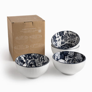 Tazón jardín índigo 15cm set x4 - Ambiente Gourmet México