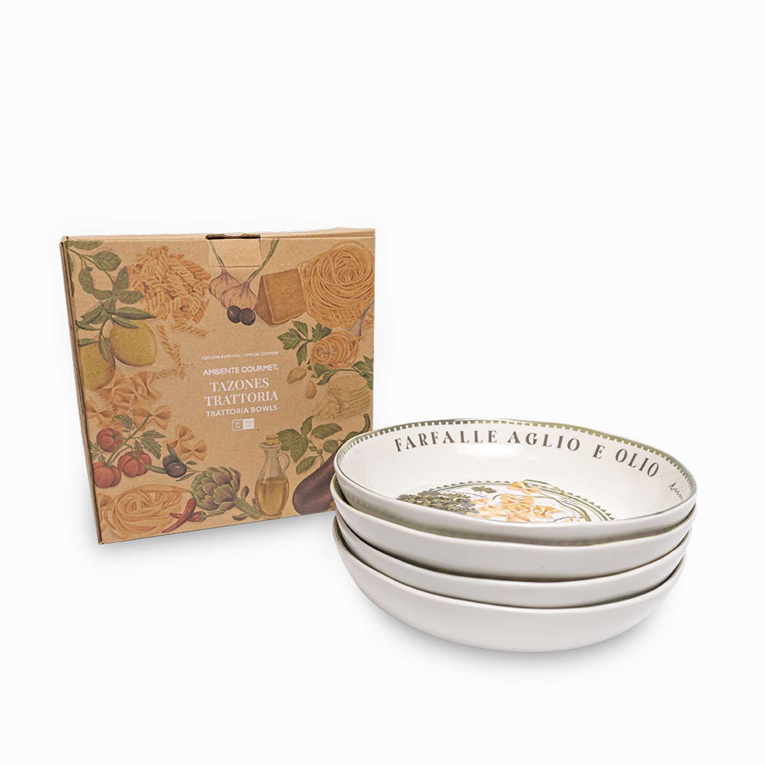 Tazón Trattoria 23cm setx4 - Ambiente Gourmet México