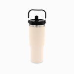 Termo con pitillo y manija beige 890ml - Ambiente Gourmet México