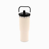 Termo con pitillo y manija beige 890ml - Ambiente Gourmet México