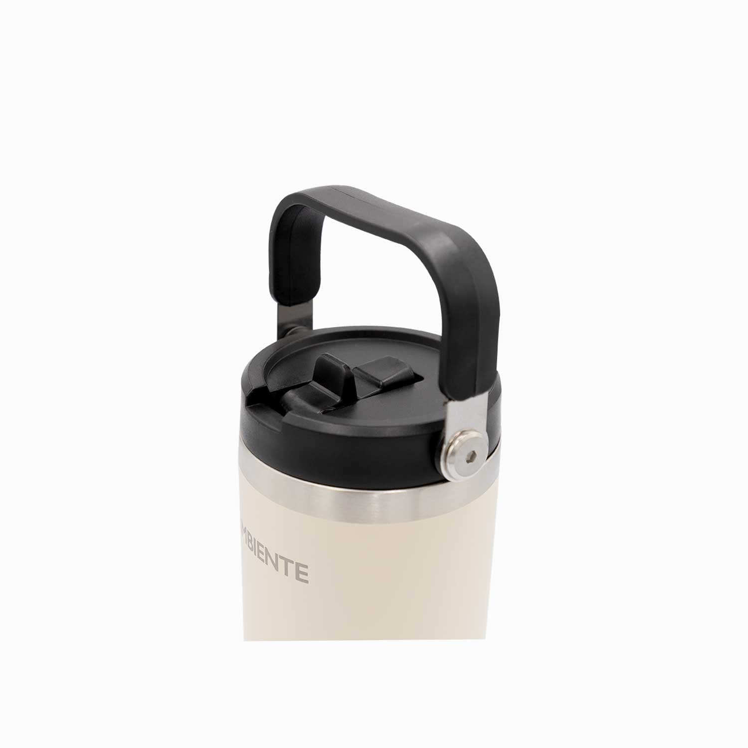 Termo con pitillo y manija beige 890ml