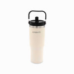 Termo con pitillo y manija beige 890ml