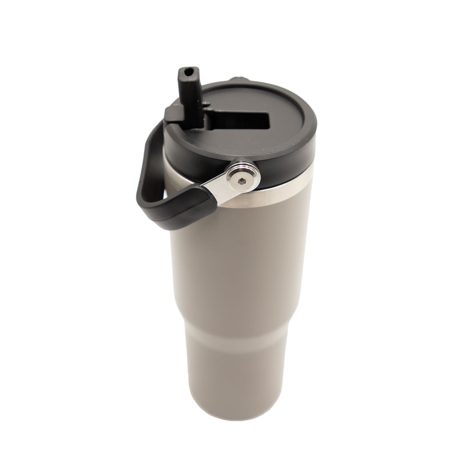 Termo con pitillo y manija gris 890 ml - Ambiente Gourmet México