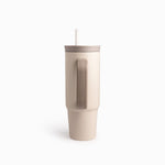 Termo Doble Pared Beige Con Pitillo Y Manija 900Ml - Ambiente Gourmet México
