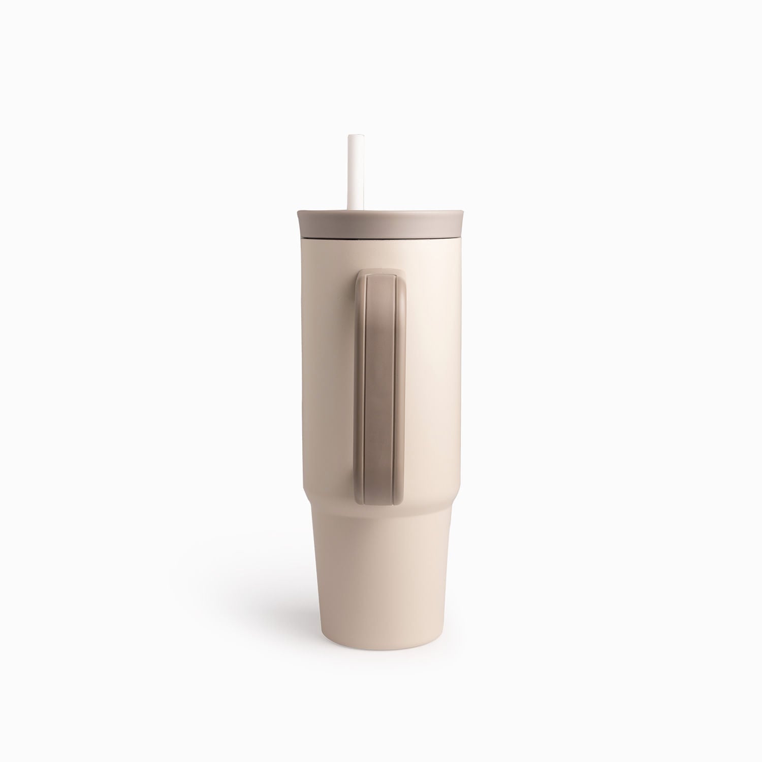 Termo Doble Pared Beige Con Pitillo Y Manija 900Ml - Ambiente Gourmet México