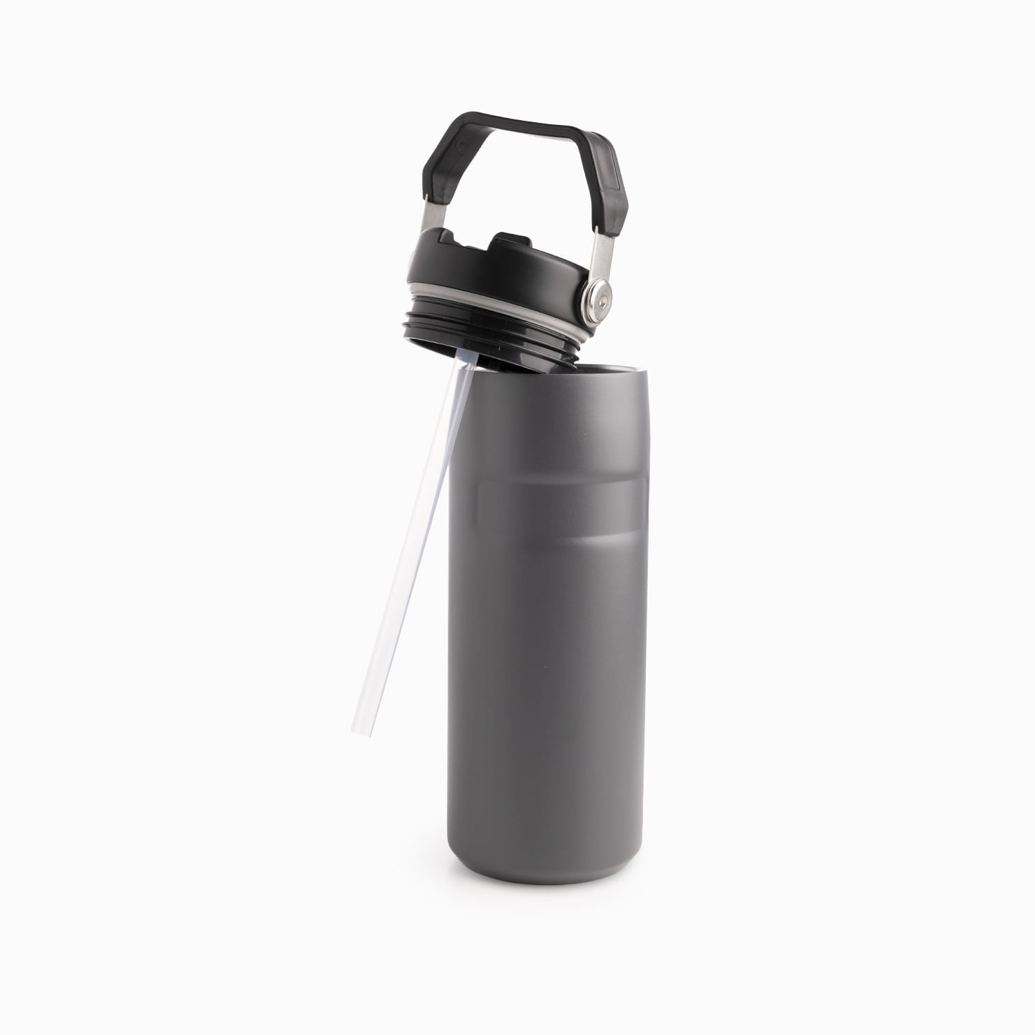 Termo doble pared con pitillo gris 500ml - Ambiente Gourmet México