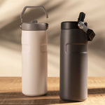 Termo doble pared con pitillo gris 500ml - Ambiente Gourmet México