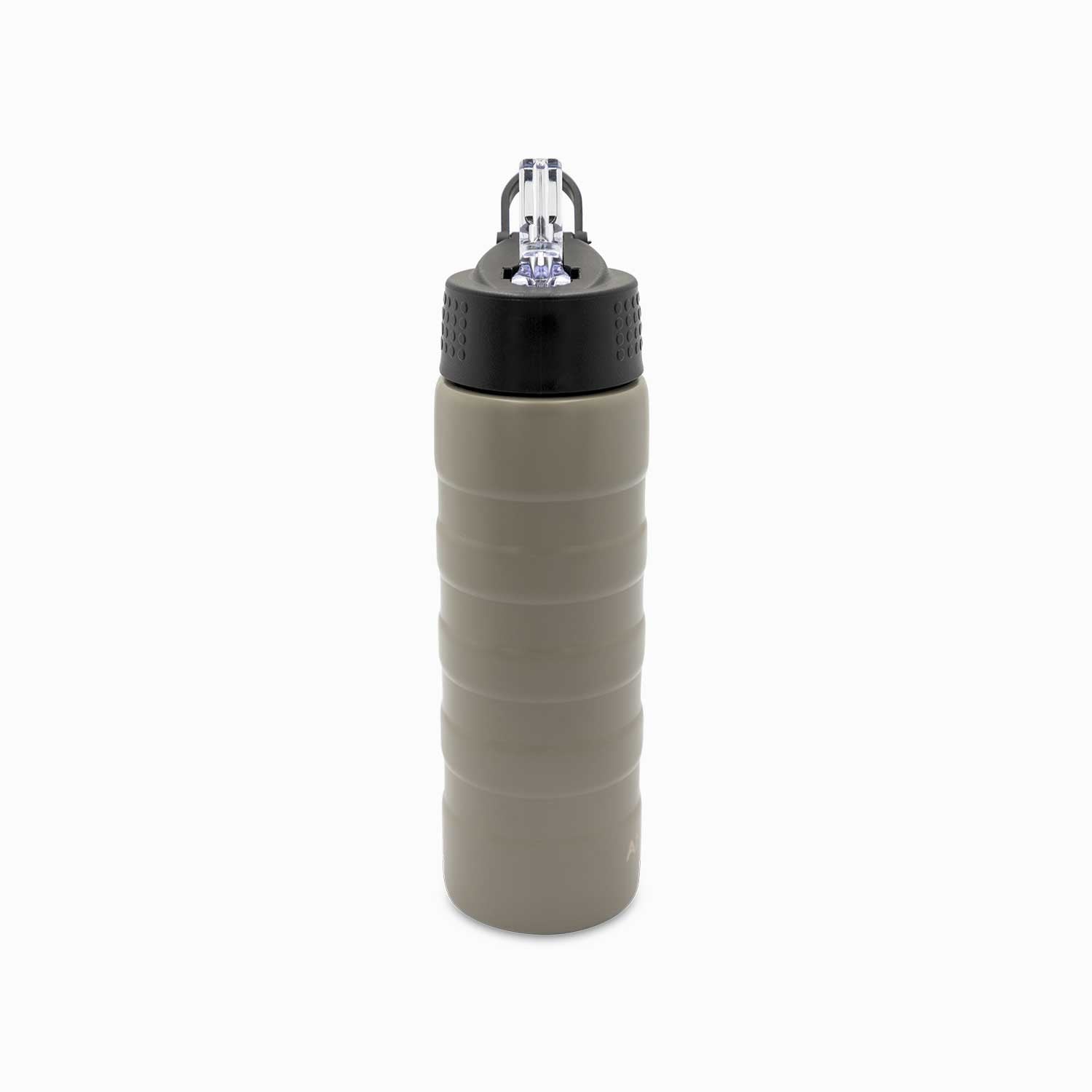 Termo doble pared con pitillo gris