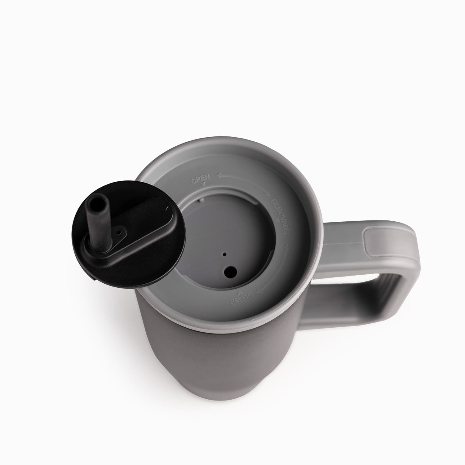 Termo Doble Pared Negro Con Pitillo Y Manija 900Ml - Ambiente Gourmet México