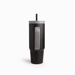 Termo Doble Pared Negro Con Pitillo Y Manija 900Ml - Ambiente Gourmet México