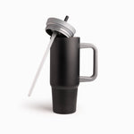 Termo Doble Pared Negro Con Pitillo Y Manija 900Ml - Ambiente Gourmet México