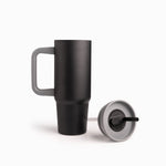 Termo Doble Pared Negro Con Pitillo Y Manija 900Ml - Ambiente Gourmet México