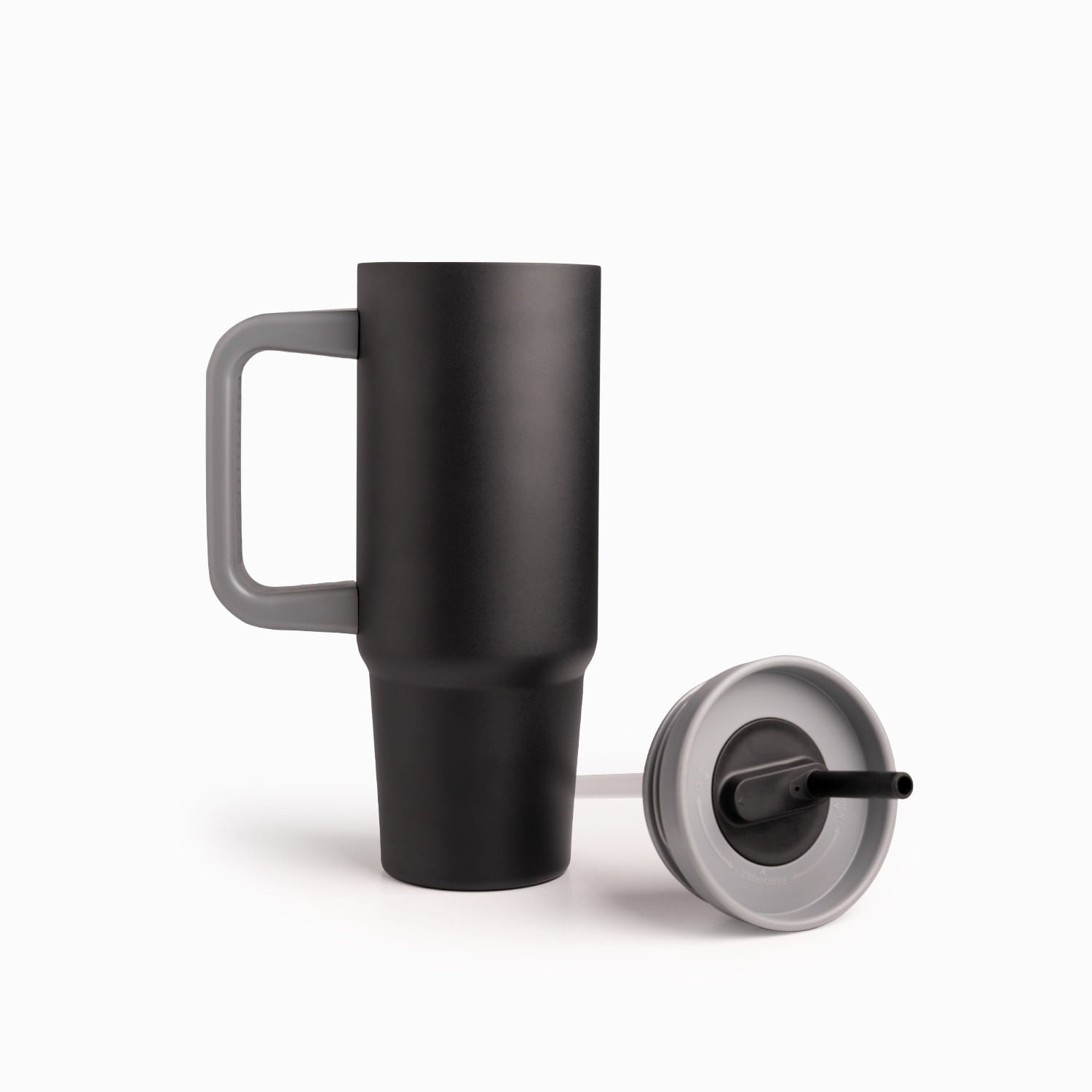 Termo Doble Pared Negro Con Pitillo Y Manija 900Ml - Ambiente Gourmet México