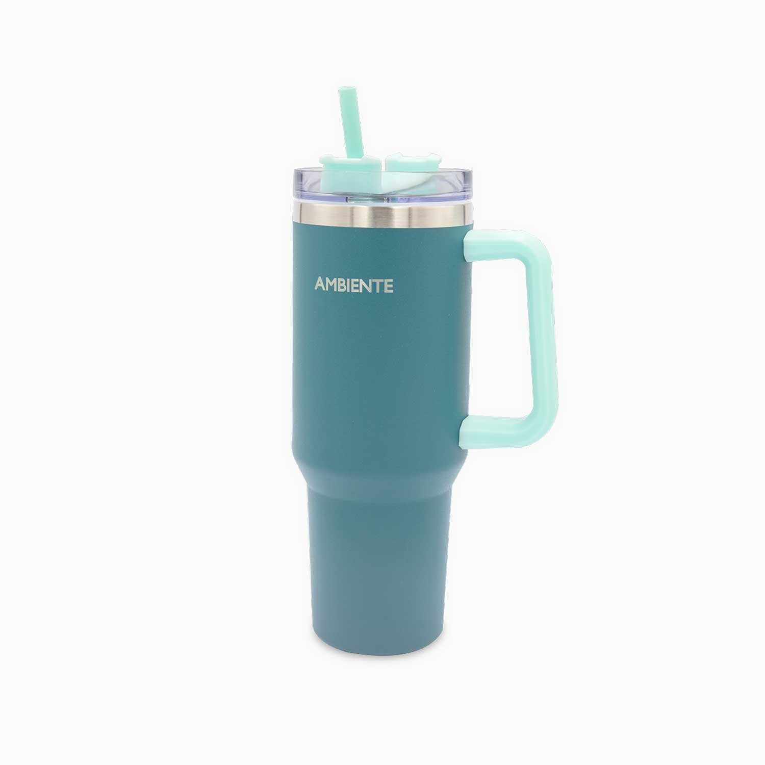 Termo doble pared verde con pitillo 1200ml - Ambiente Gourmet México