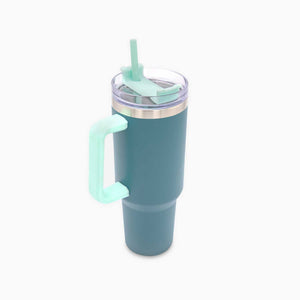 Termo doble pared verde con pitillo 1200ml - Ambiente Gourmet México