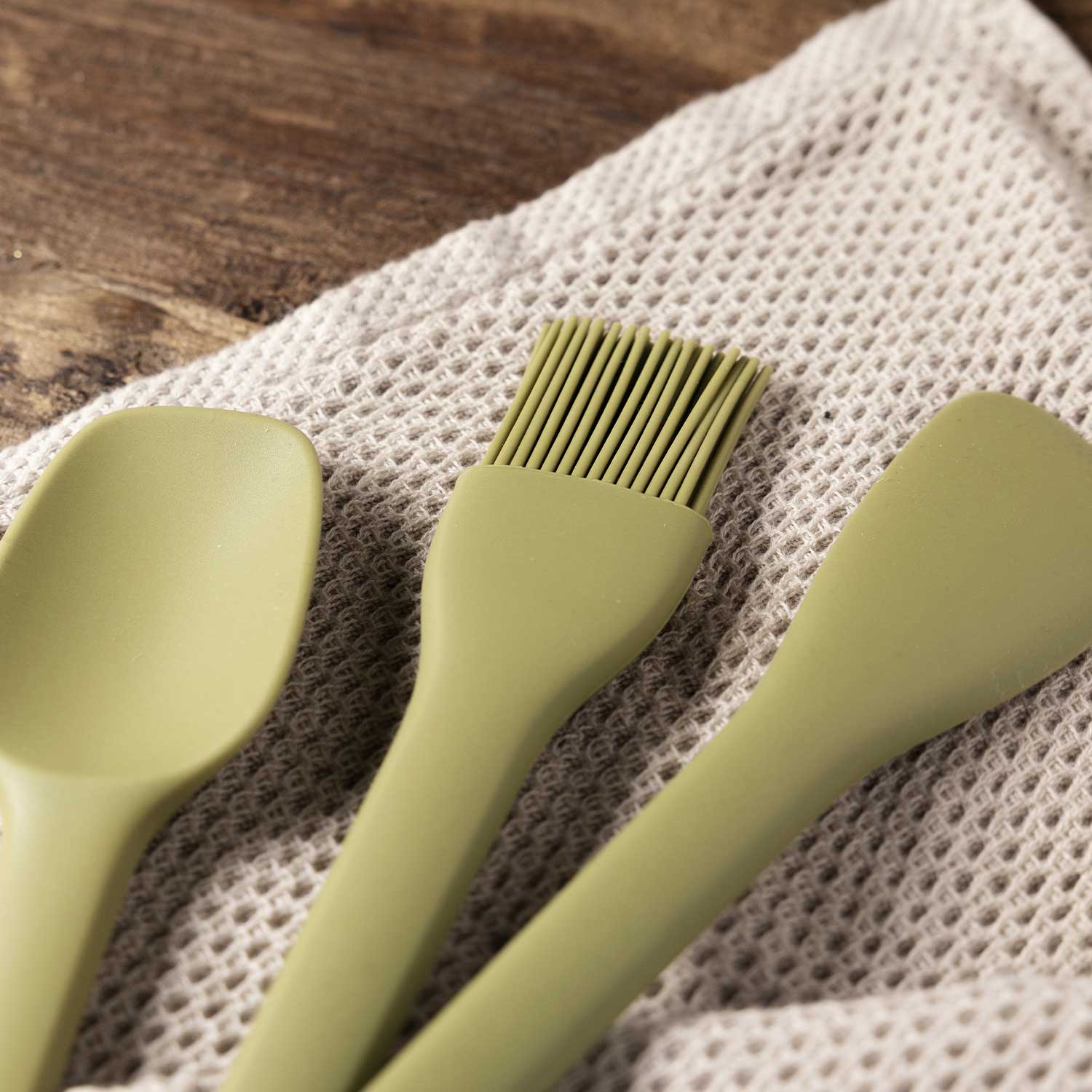 Utensilios Mini Silicona Verde Set X3 - Ambiente Gourmet México