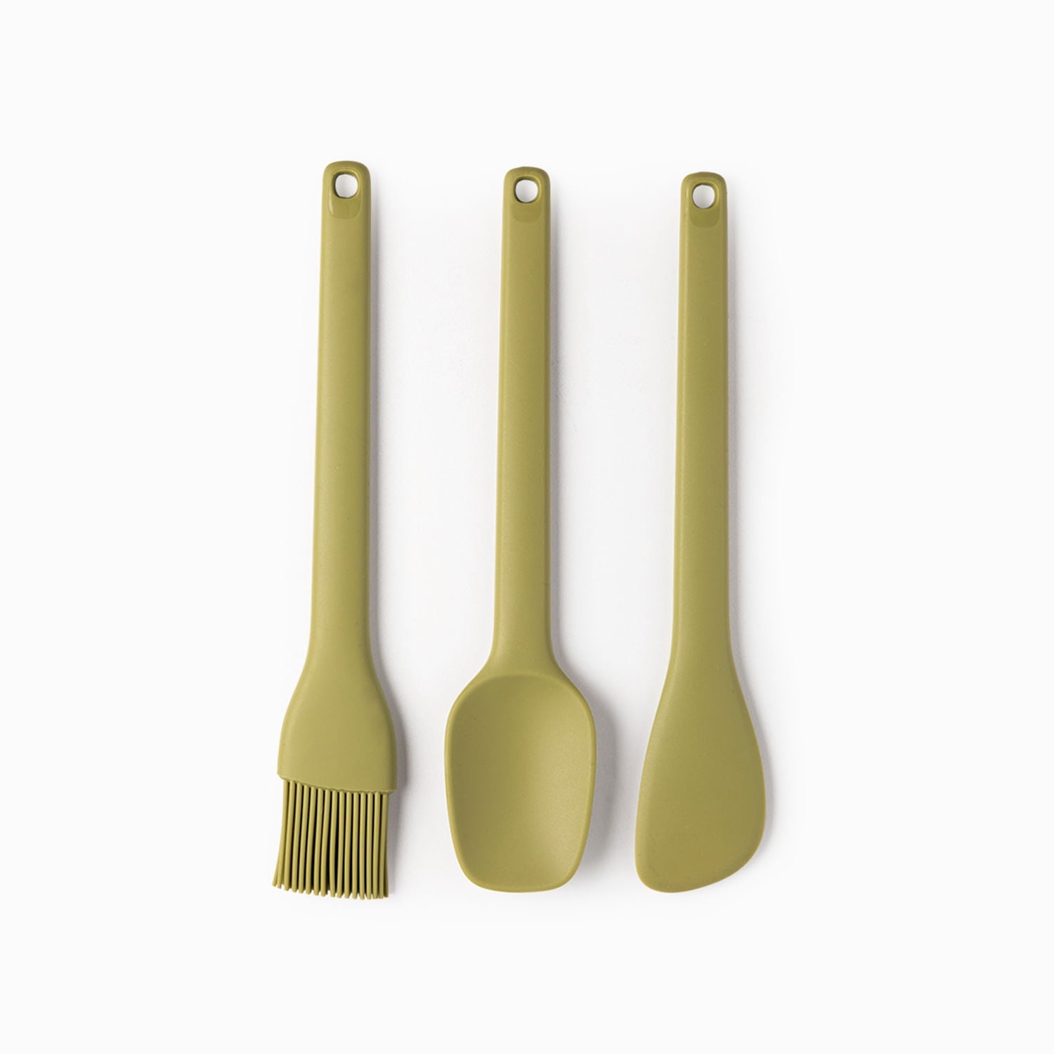Utensilios Mini Silicona Verde Set X3
