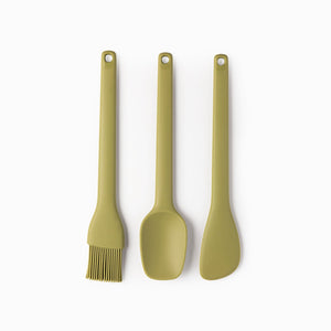 Utensilios Mini Silicona Verde Set X3